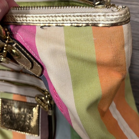 Vintage Coach Poppy Heritage Legacy Stripe Tote/Satchel Bag - Picture 8 of 16